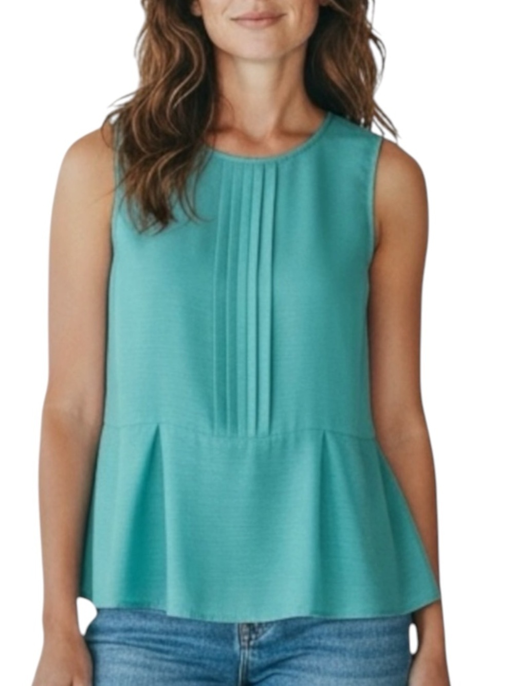 ATHROPOLOGIE EVA FRANCO Elegant Sleeveless Top in Teal Size 6 — GORGEOUS!!!